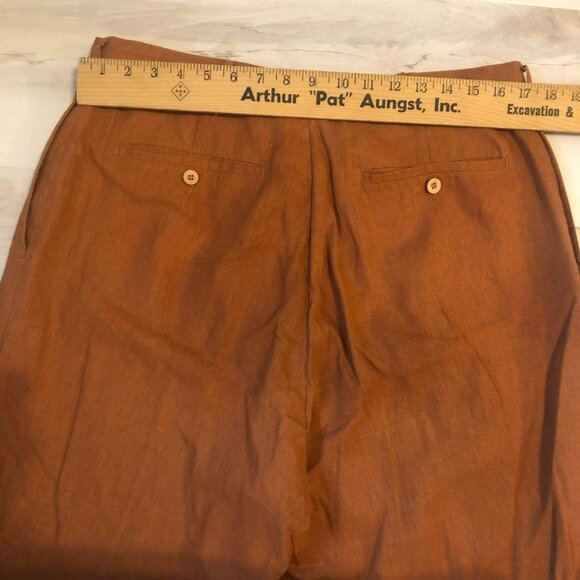 Trust USA Men's XL Brown Linen/Rayon Blend Wide Leg Pants Rust Color VTG - Picture 6 of 7